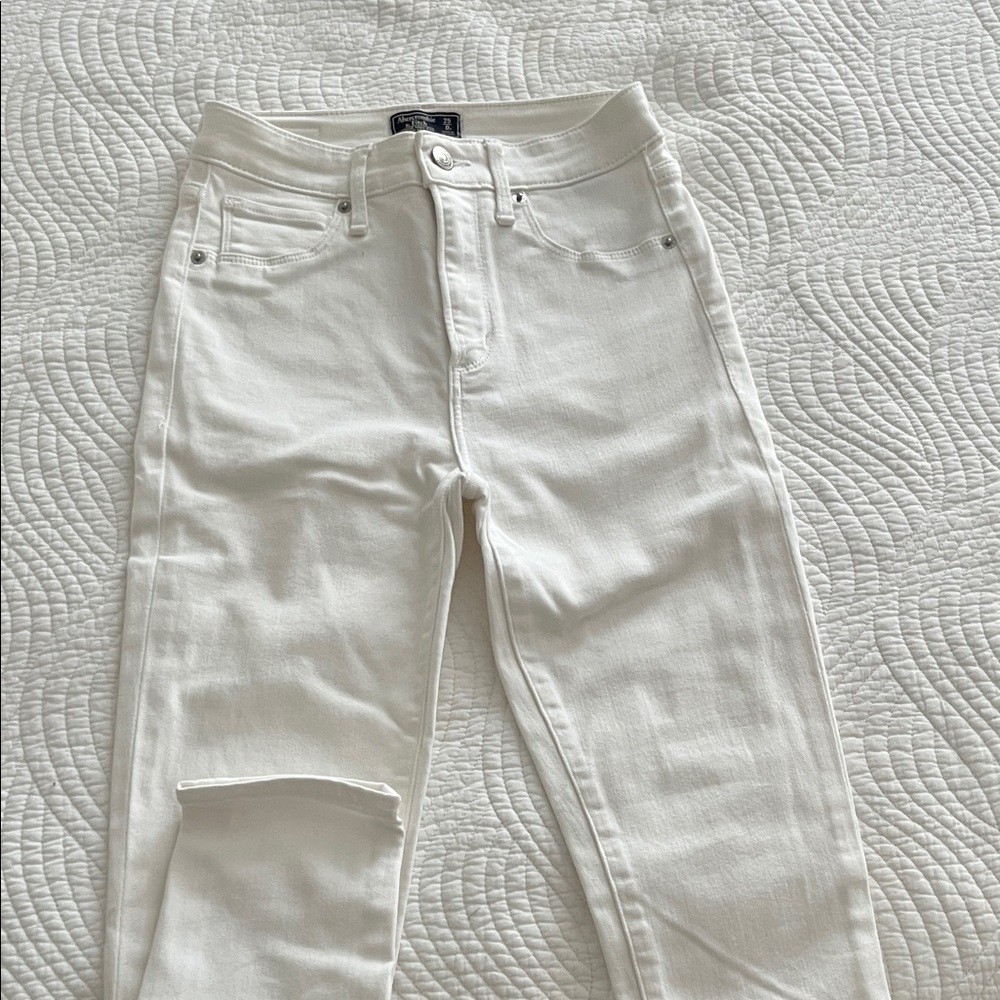 Abercrombie White Simone high rise super skinny Women Jeans